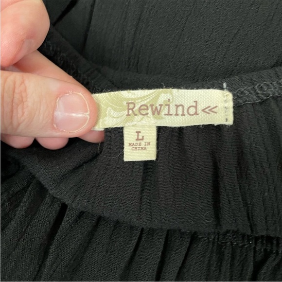 NWT Rewind Black Smocked Waist Jumpsuit Size L - Picture 8 of 9